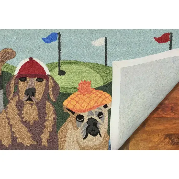 Liora Manne Frontporch 2418/44 Putts & Mutts Multi Hand Tufted Area Rugs