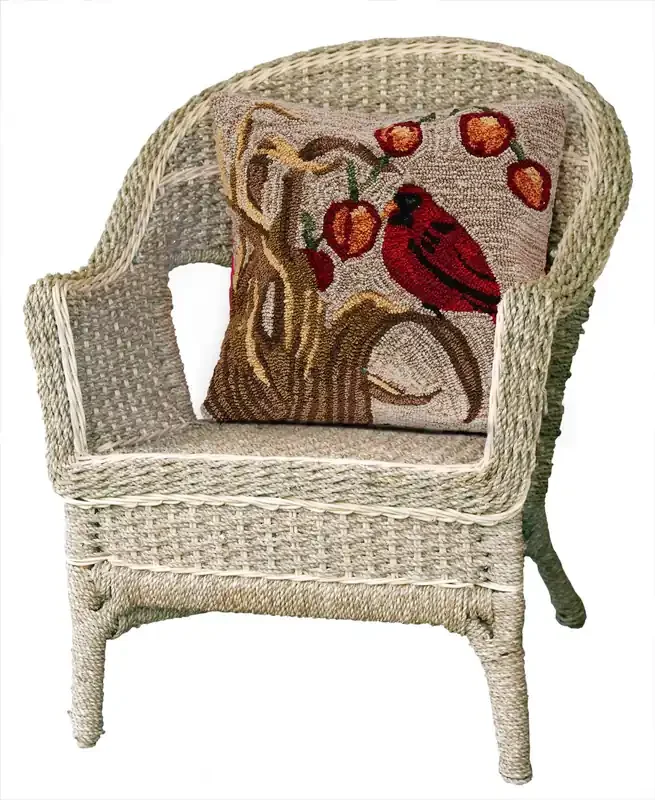 Liora Manne Frontporch 4394/12 Bird Neutral Hand Tufted Square 18″