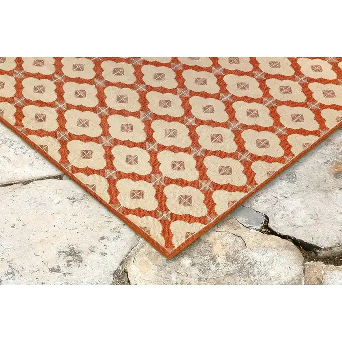 Liora Manne Riviera 7635/24 Modern Tile Red Wilton Woven Area Rugs