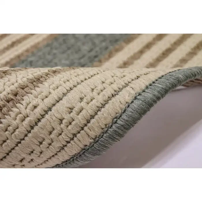 Liora Manne Riviera 7640/04 Stripe Aqua Wilton Woven Area Rugs