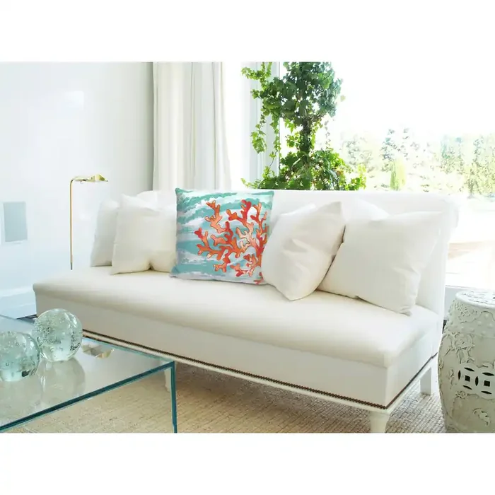 Liora Manne Visions III 4158/04 Coral Wave Aqua Handmade Pillows
