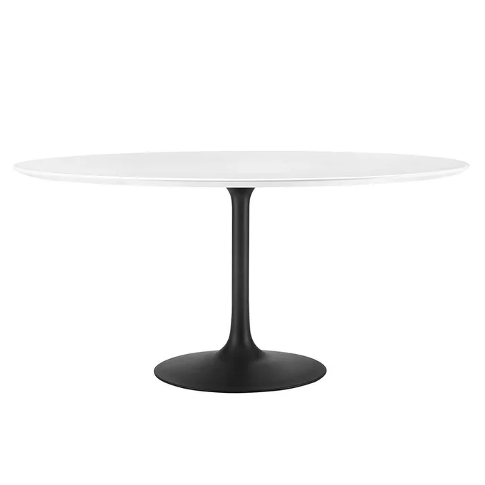 Lippa 60″ Round Wood Dining Table in Black White