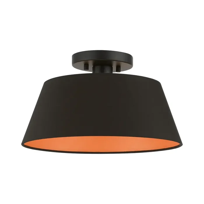 Livex Lighting 1 Light Black Semi-flush Mount – 51357-04