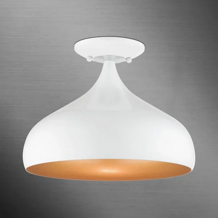Livex Lighting 1 Light Shiny White Sem-flush Mount – 41050-69
