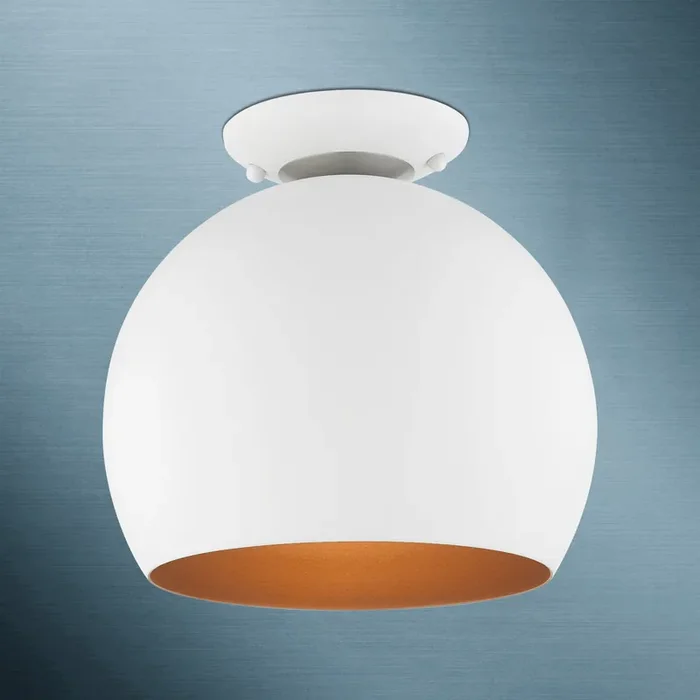 Livex Lighting 1 Light White Semi-flush Mount – 43390-03