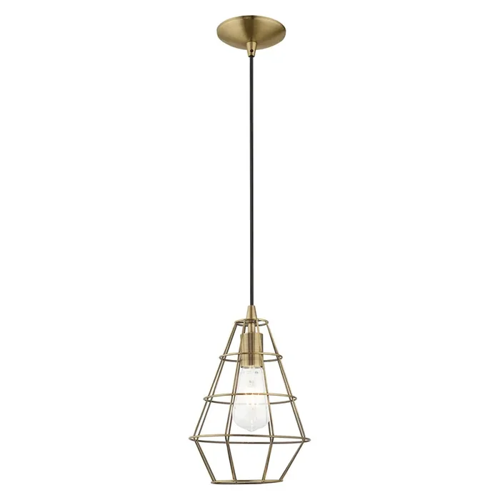 Livex Lighting 1 Lt Antique Brass Mini Pendant – 41322-01