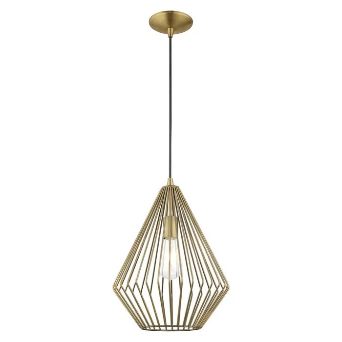 Livex Lighting 1 Lt Antique Brass Mini Pendant – 41325-01
