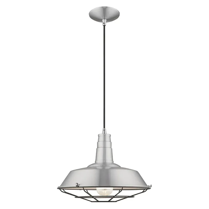 Livex Lighting 1 Lt Brushed Aluminum Mini Pendant – 41184-66