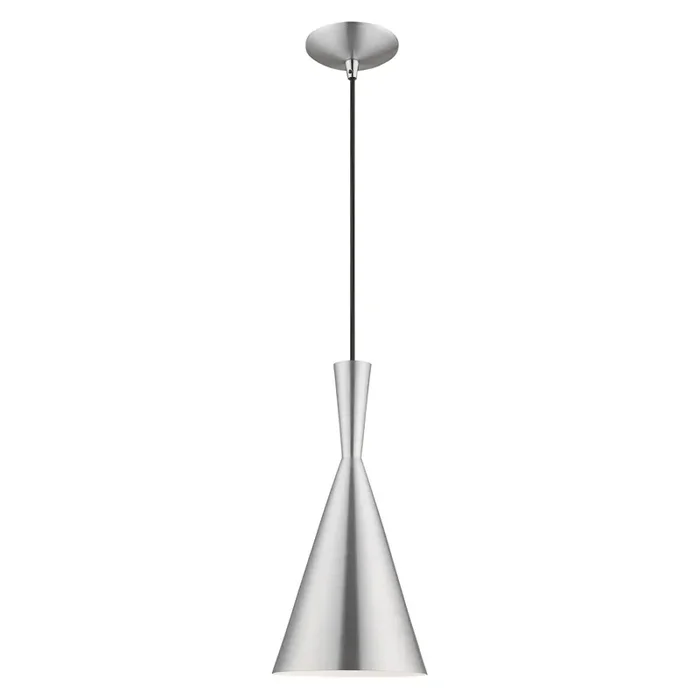 Livex Lighting 1 Lt Brushed Aluminum Mini Pendant – 41185-66