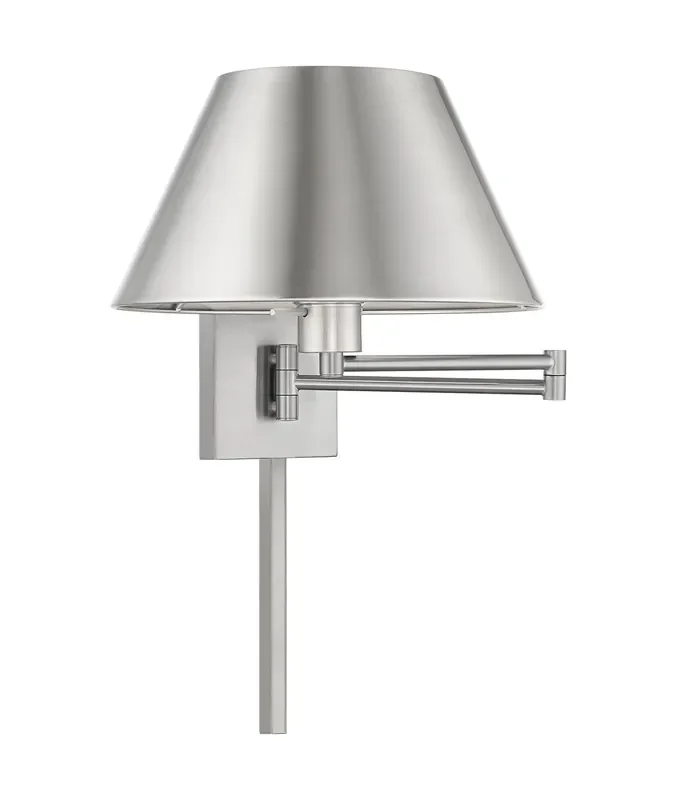 Livex Lighting 1 Lt Brushed Nickel Swing Arm Wall Lamp – 40030-91