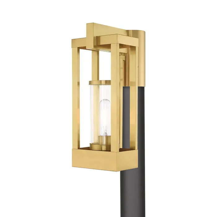 Livex Lighting 1 Lt Satin Brass Outdoor Post Top Lantern – 20994-12