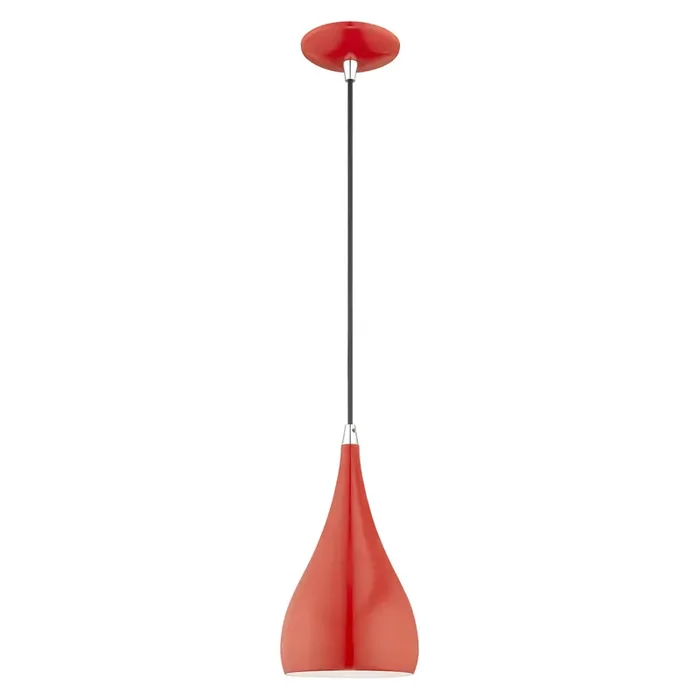 Livex Lighting 1 Lt Shiny Red Mini Pendant – 41171-72