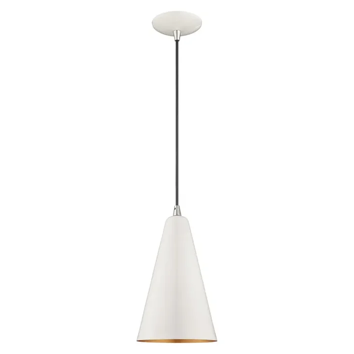 Livex Lighting 1 Lt Shiny White Mini Pendant – 41175-69
