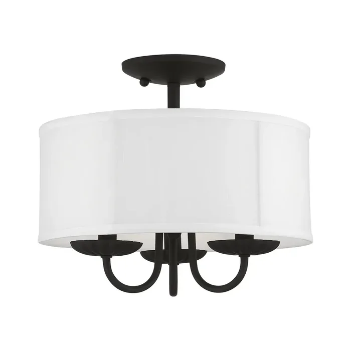 Livex Lighting 3 Light Black Semi-flush Mount – 42987-04