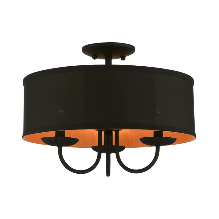 Livex Lighting 3 Light Black Semi-flush Mount – 45129-04