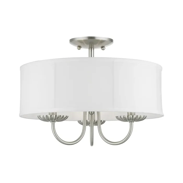 Livex Lighting 3 Light Brushed Nickel Semi-flush Mount – 42989-91