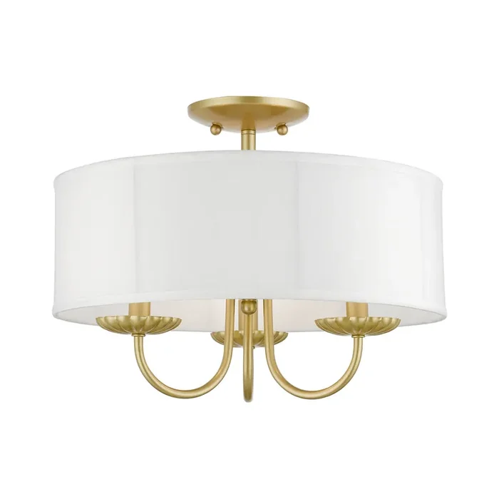 Livex Lighting 3 Light Soft Gold Semi-flush Mount – 42989-33