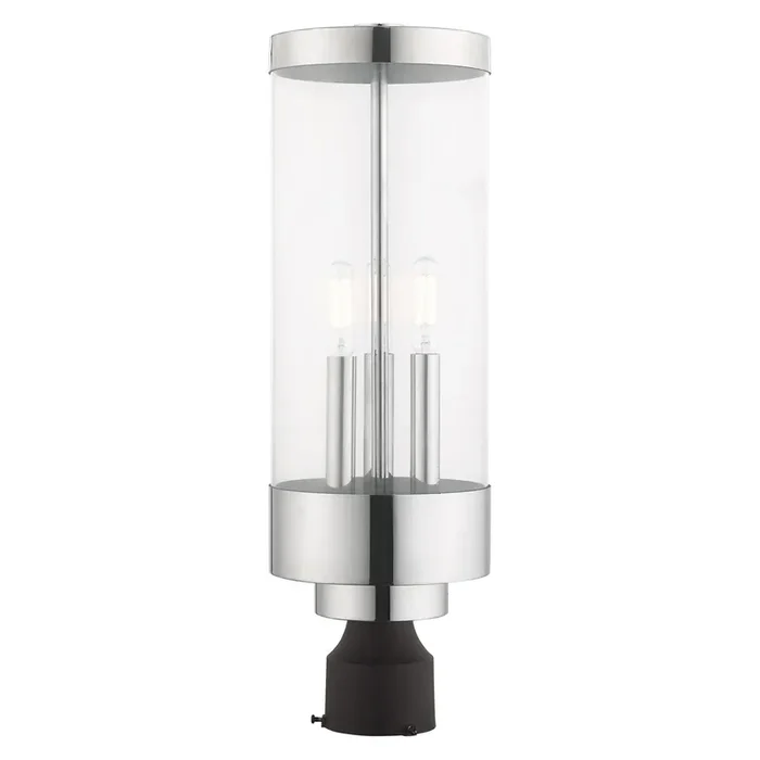 Livex Lighting 3 Lt Polished Chrome Outdoor Post Top Lantern – 20728-05