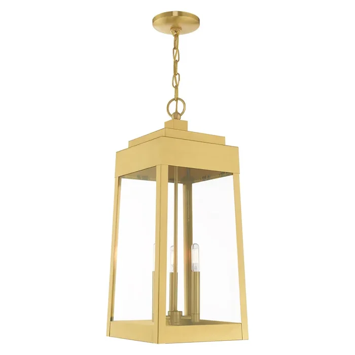 Livex Lighting 3 Lt Satin Brass Outdoor Pendant Lantern – 20860-12