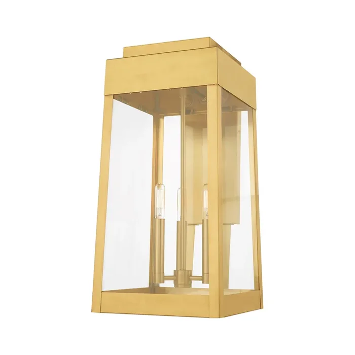 Livex Lighting 3 Lt Satin Brass Outdoor Wall Lantern – 20858-12