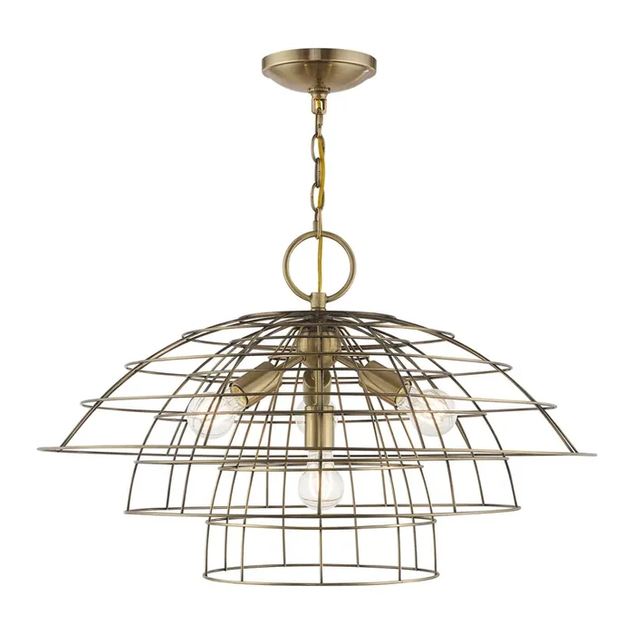 Livex Lighting 4 Lt Antique Brass Chandelier – 50948-01