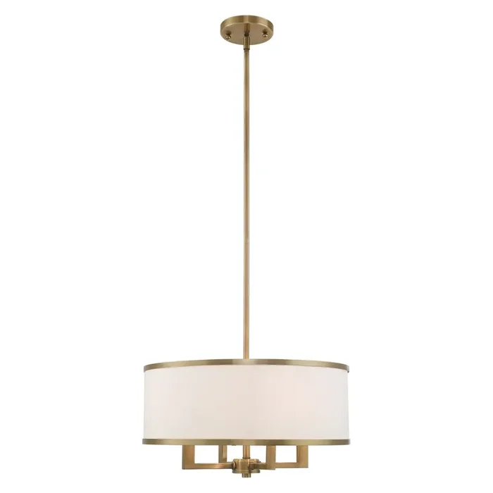Livex Lighting 4 Lt Antique Brass Pendant Chandelier – 62615-01