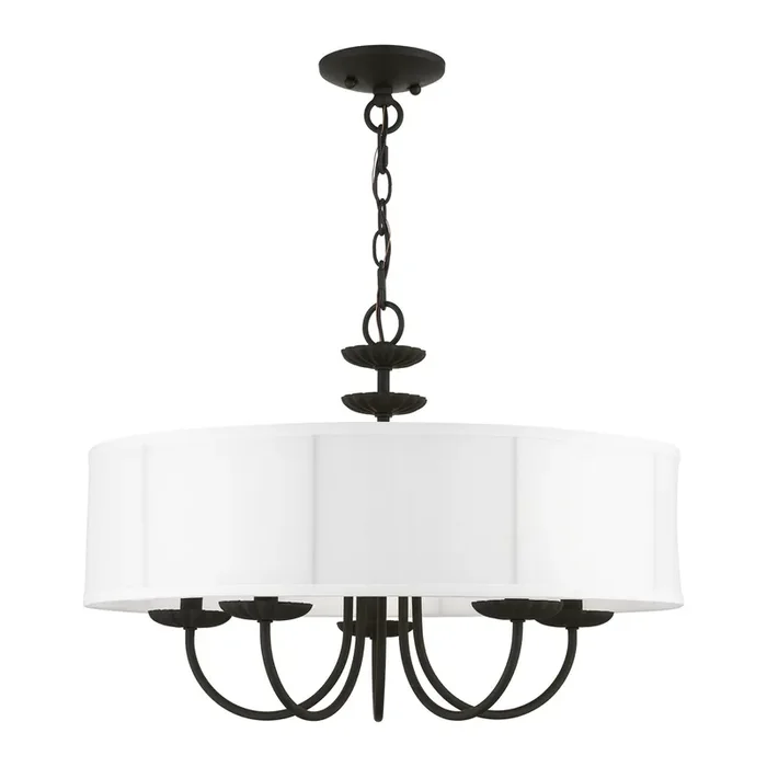 Livex Lighting 5 Light Black Pendant Chandelier – 42985-04