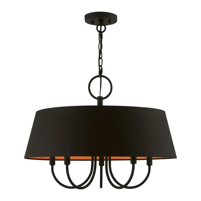 Livex Lighting 5 Light Black Pendant Chandelier – 51355-04
