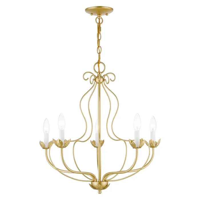 Livex Lighting 5 Light Soft Gold Chandelier – 42905-33