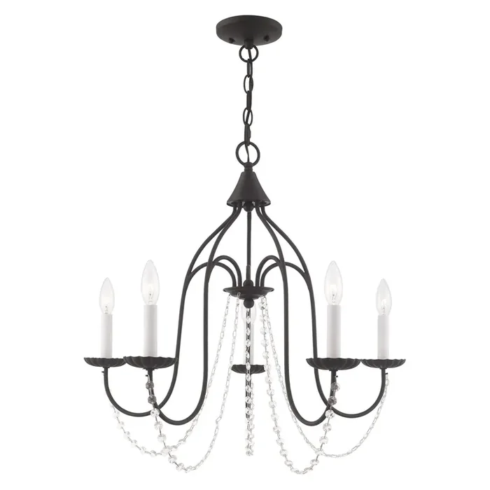 Livex Lighting 5 Lt Black Chandelier – 40795-04