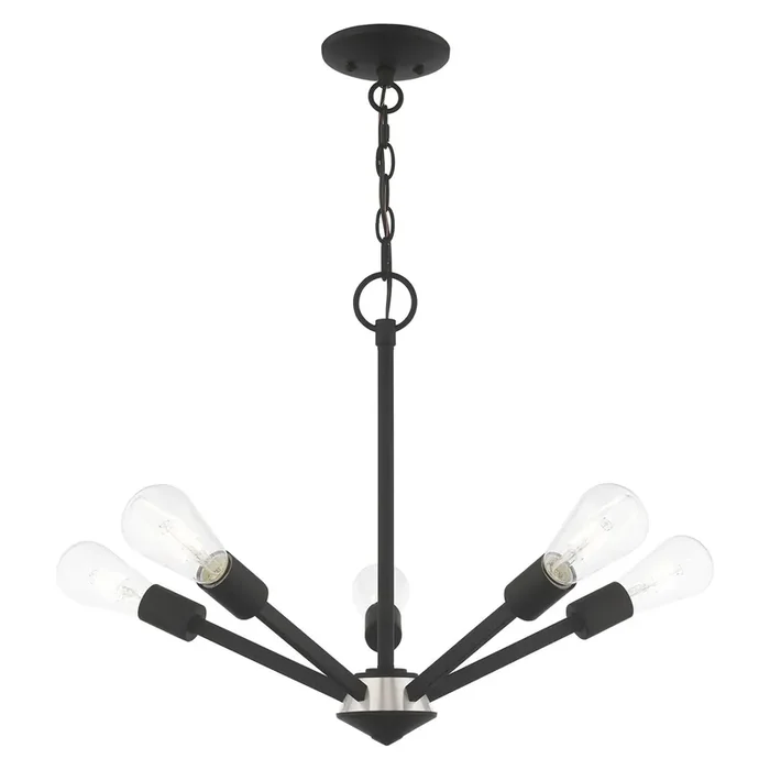 Livex Lighting 5 Lt Black Chandelier – 51155-04