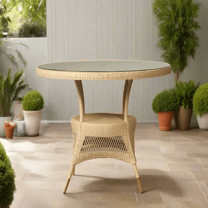 Lloyd Flanders Loom 49″ Round Umbrella Dining Table