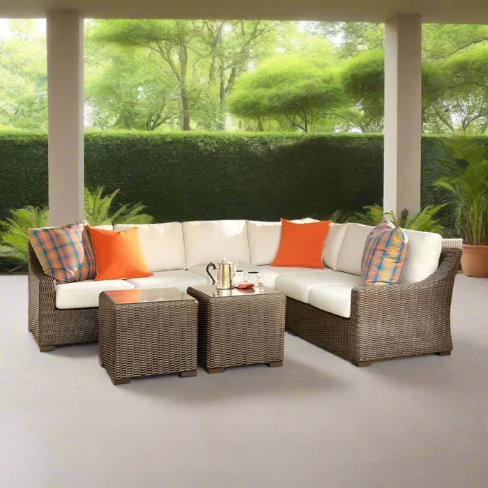 Lloyd Flanders Mesa 6-Piece Woven Vinyl Sectional Set