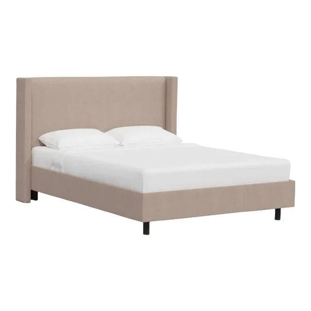 Logan California King Platform Bed in Linen Stone