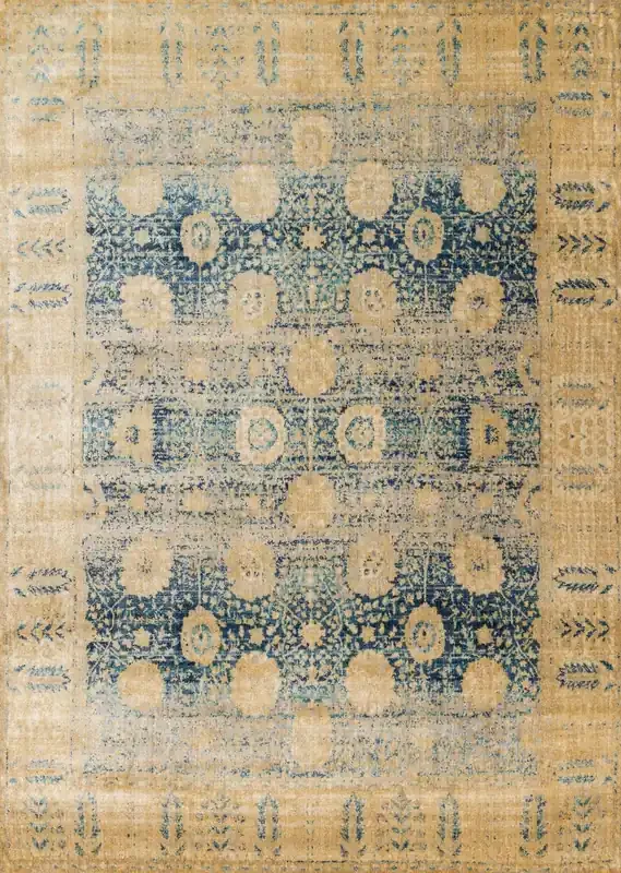 Loloi Anastasia Af-09 Blue / Gold Power Loomed Area Rugs