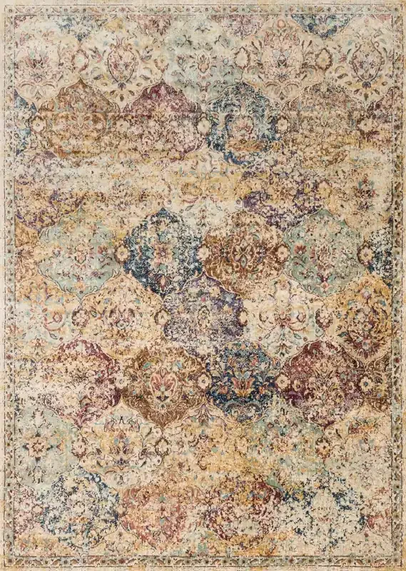 Loloi Anastasia Af-12 Ivory / Multi Power Loomed Area Rugs