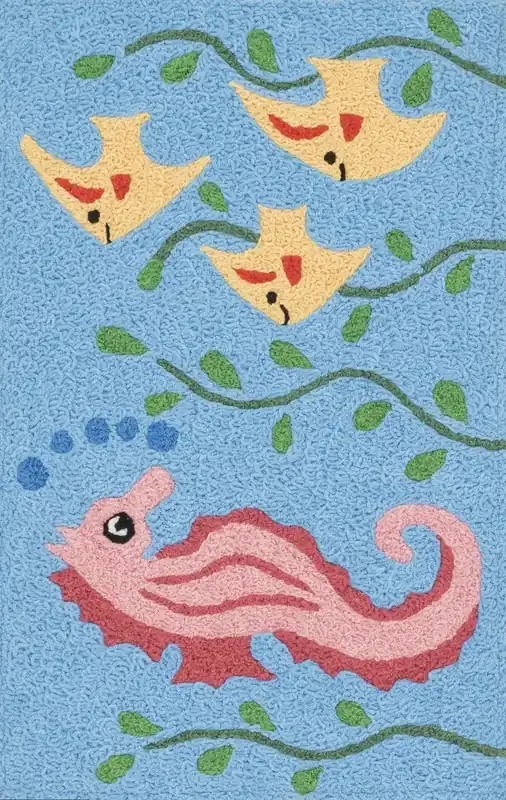 Loloi Angelou Han06 Light Blue / Multi Hooked Area Rugs