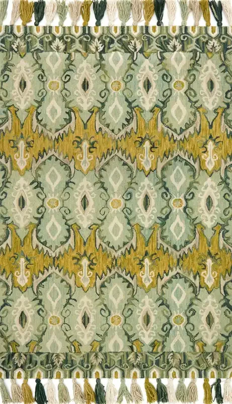 Loloi Farrah Fh-03 Aqua / Lime Hooked Area Rugs