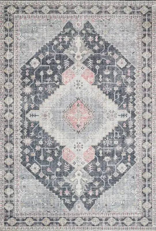 Loloi II Skye Sky-02 Charcoal / Multi Power Loomed Area Rugs