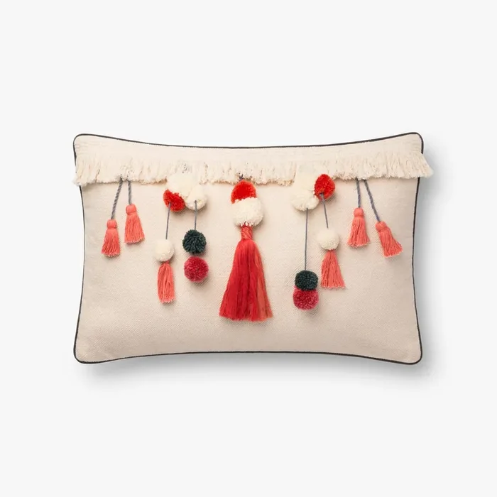 Loloi Pillows P0780 Natural / Coral