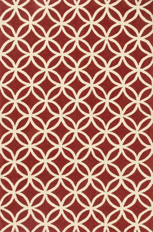 Loloi Venice Beach Vb-05 Red / Ivory Hooked Area Rugs