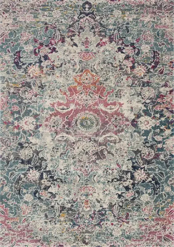 Loloi Zehla Zl-02 Mist / Multi Power Loomed Area Rugs