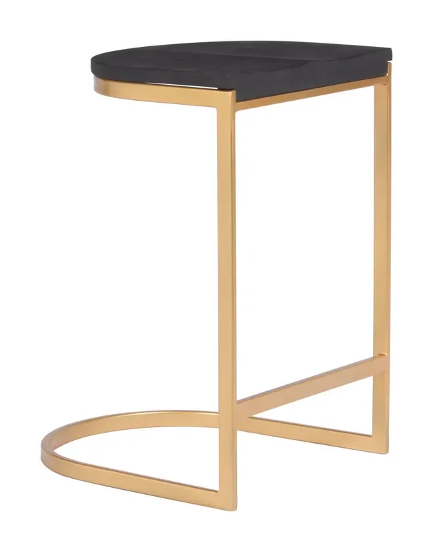 Louis Counter Stool (set Of 2) Black & Gold