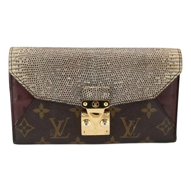 Louis Vuitton Majestueux Mi4152 Monogram Canvas Leather Envelope Wallet