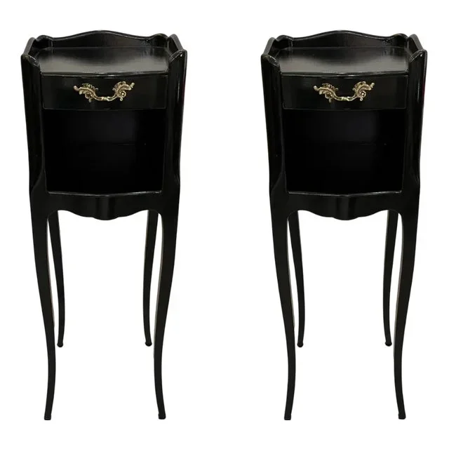 Louis XV Lacquered Nightstands, 1890s, Set of 2