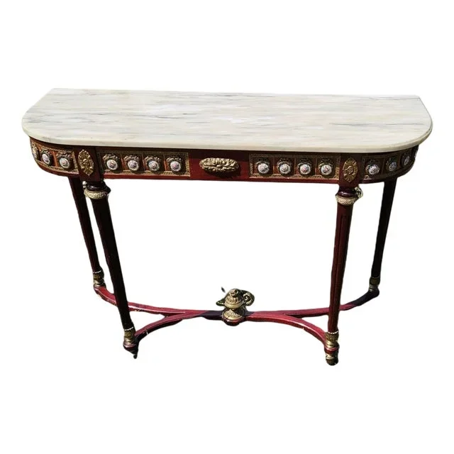 Louis XVI Style Half-Moon Console Table