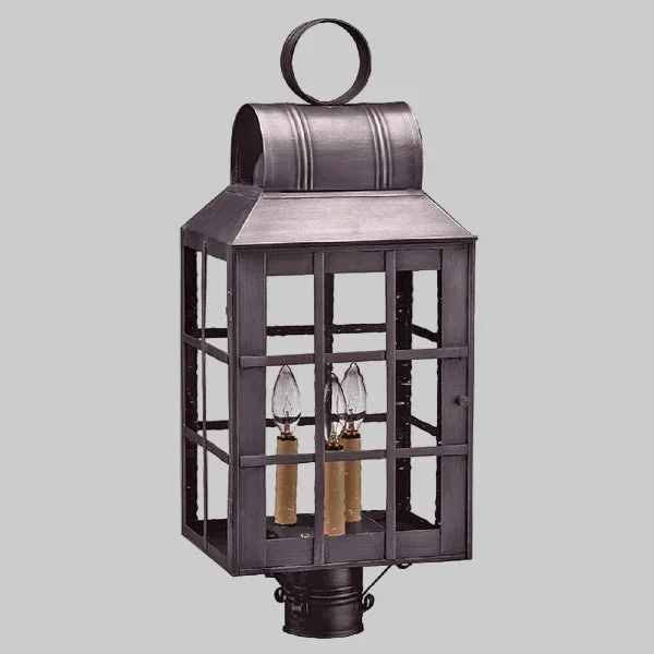 Lynn Post Light with 3 Light Cluster – Large Dark Brass