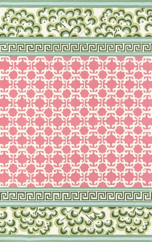 Madcap Cottage Under A Loggia UND-4 Pink Hand Hooked Area Rugs