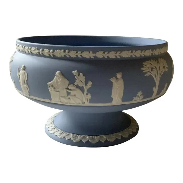 Magnificent Wedgwood Blue Jasperware Augurs Bowl – A Vessel of Ancient Ritual and Timeless Beauty