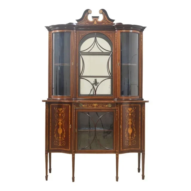 Mahogany Inlaid Display Cabinet, 1890s